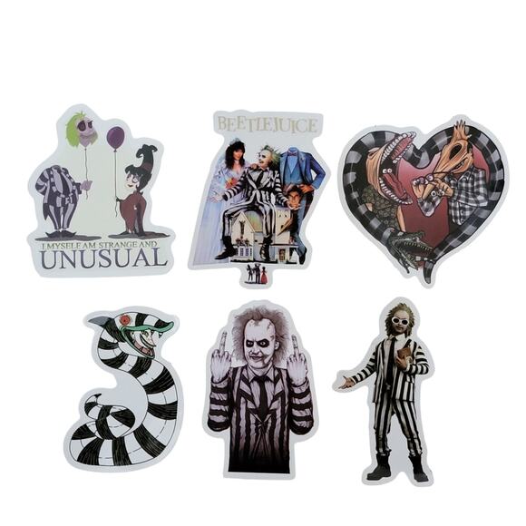 Beetlejuice Stickers Lot 50 Retro 80s Collectible Stocking‎ Stuffer Lydia Deetz - Picture 7 of 10
